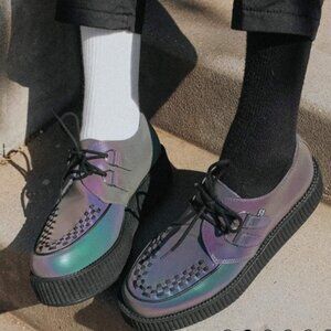 TUK Midnight Chameleon Viva Mondo Creeper Iridescent black/blue/green W9 M7